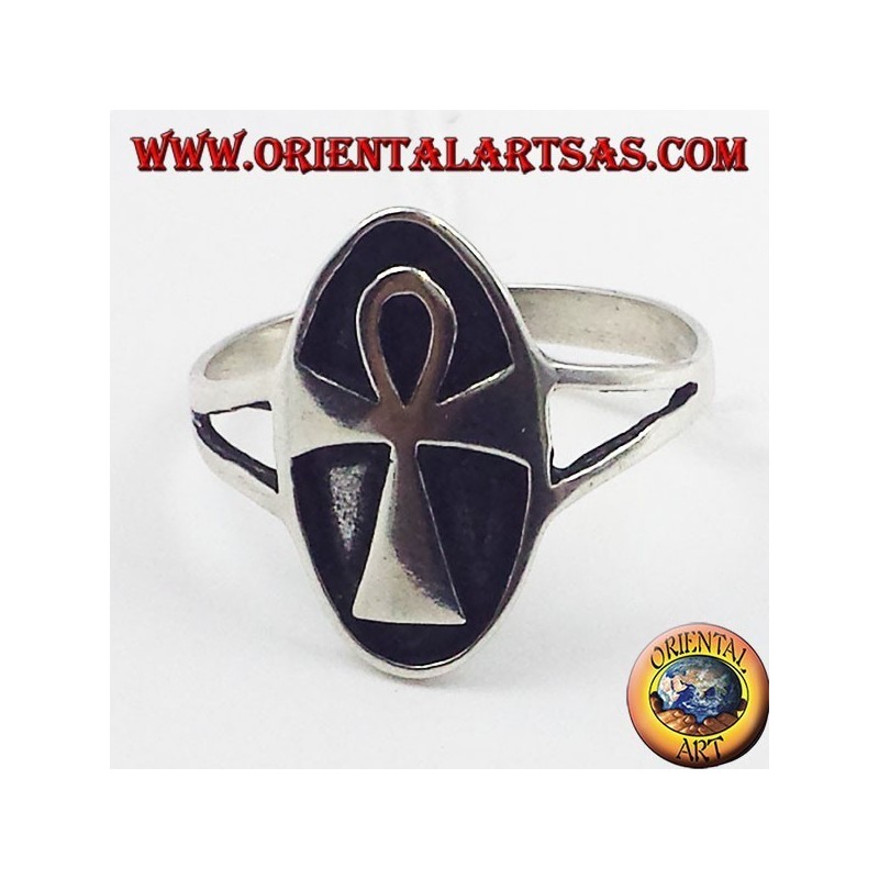 silver ring Egyptian Ankh cross