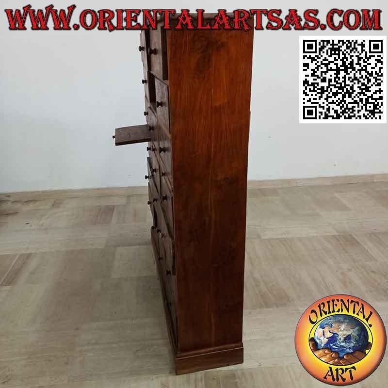 Cajonera para cartas de oficina con mini escritorios en madera de teca