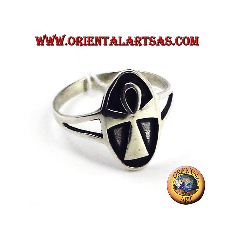 Bague en argent égyptien croix ankh
