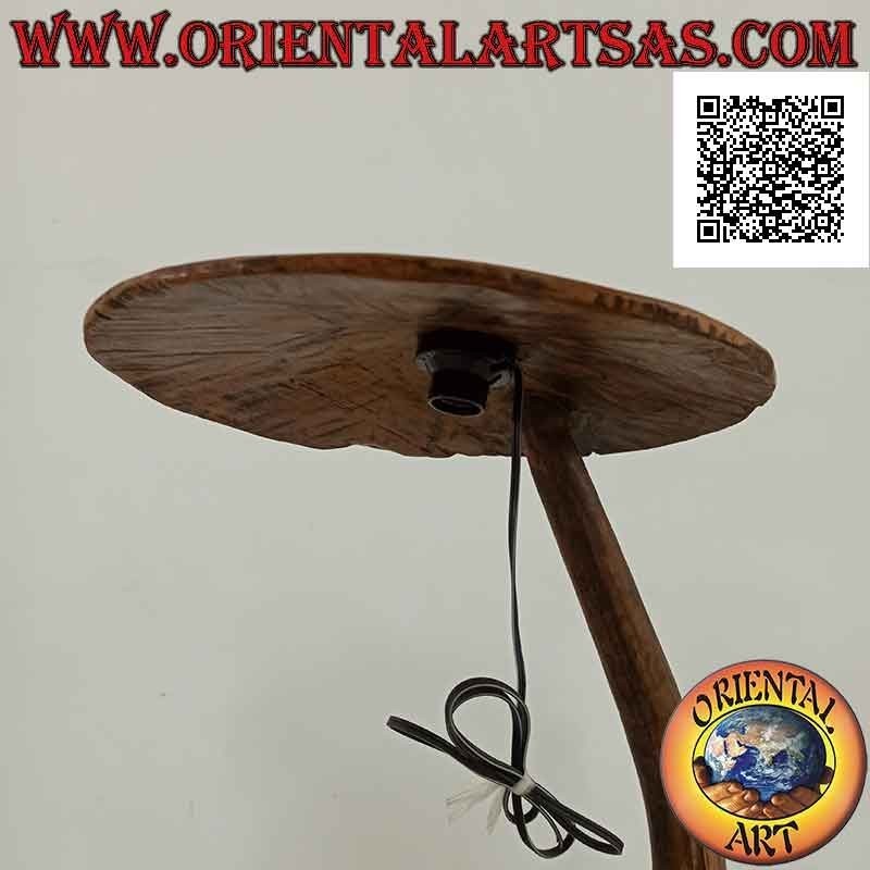 Cylindrical umbrella lamp made with ancient means of solid wood wagons