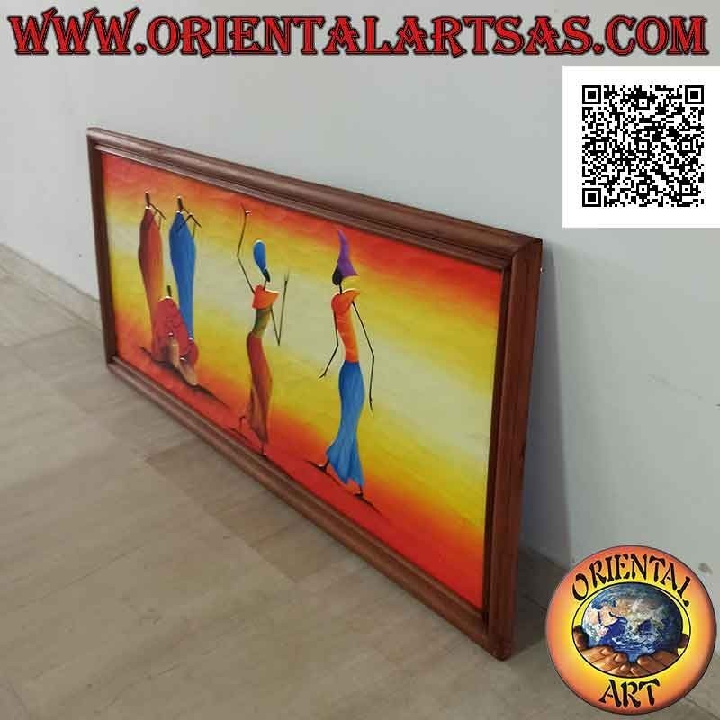 Hand-Painted Artwork “Musicians and Dancers” – Unique Sahara Piece