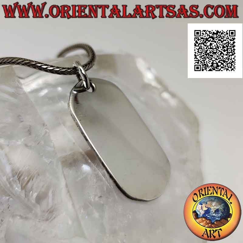 Colgante de plata, medalla militar lisa en ambos lados (grabado bajo pedido) 32 * 19