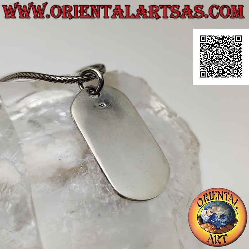 Colgante de plata, medalla militar lisa en ambos lados (grabado bajo pedido) 32 * 19