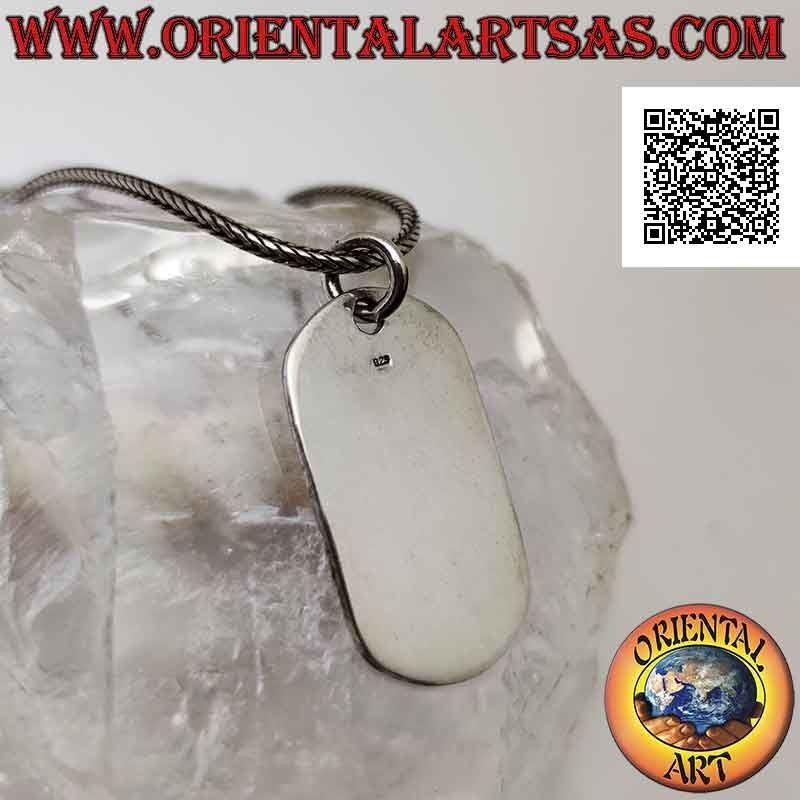 Silver pendant, smooth military medal on both sides (engraving on request) 32 * 19