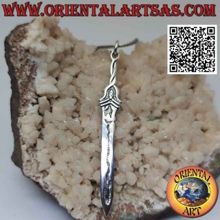 Silver sword pendant of the Roman sword with braided handle