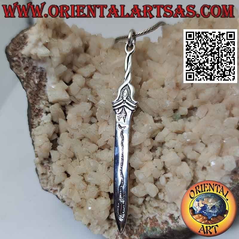 Silver sword pendant of the Roman sword with braided handle