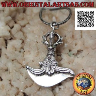 Silver pendant, Tibetan Kartika (Buddhist spiritual weapon object) with dorje