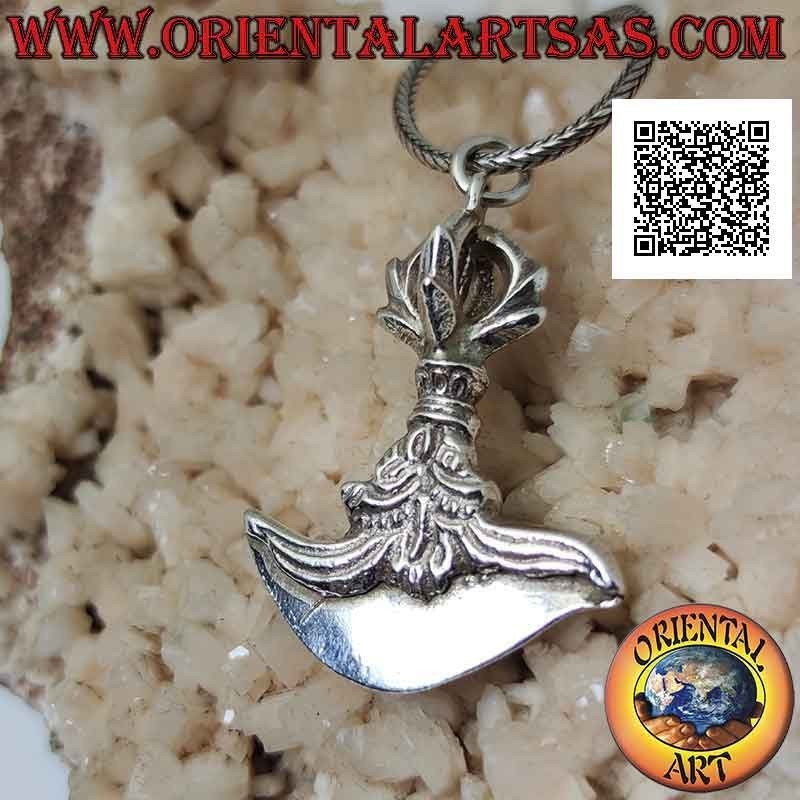 Ciondolo in argento, Kartika tibetano (oggetto arma spirituale buddista) con dorje