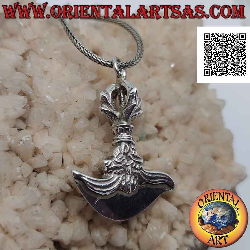 Pendentif en argent, Kartika tibétain (objet arme spirituelle bouddhiste) avec dorje