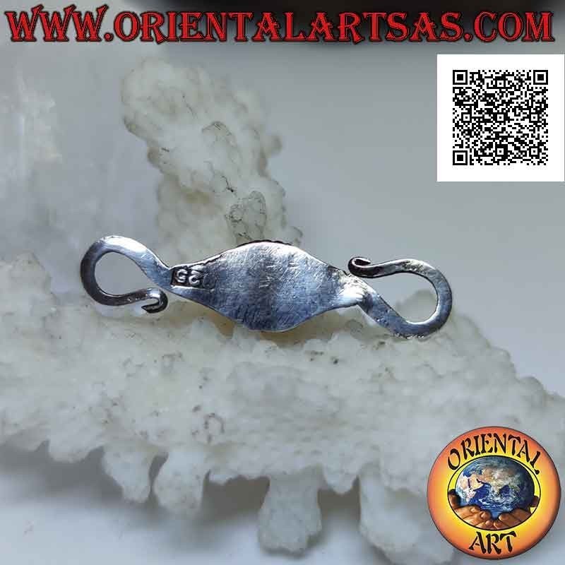 925 ‰ Silber "S" Schließe mit natürlichem Cabochon ovaler Granat für Halsketten oder Armbänder