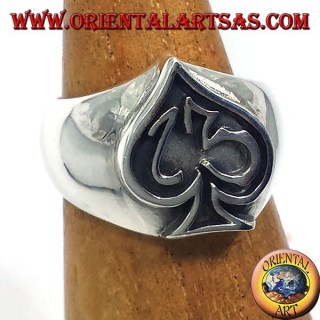 Anillo Plata 925 As de Picas con Trece - Joyería Hombre Oriental Art