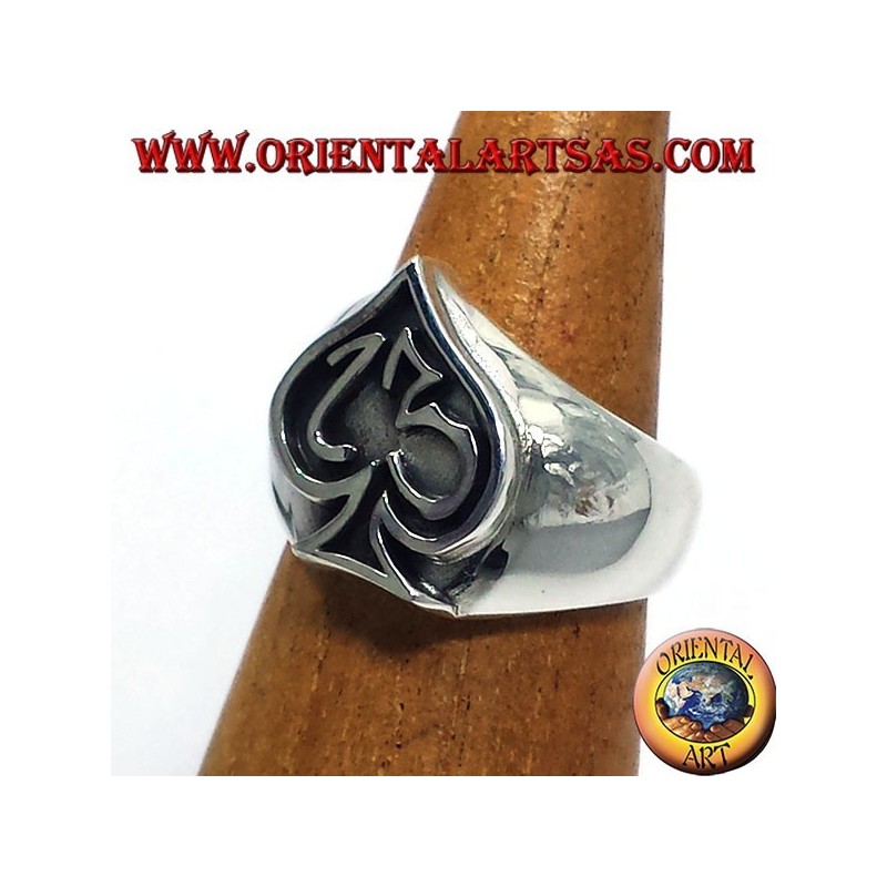 anillo de plata as de picas con trece