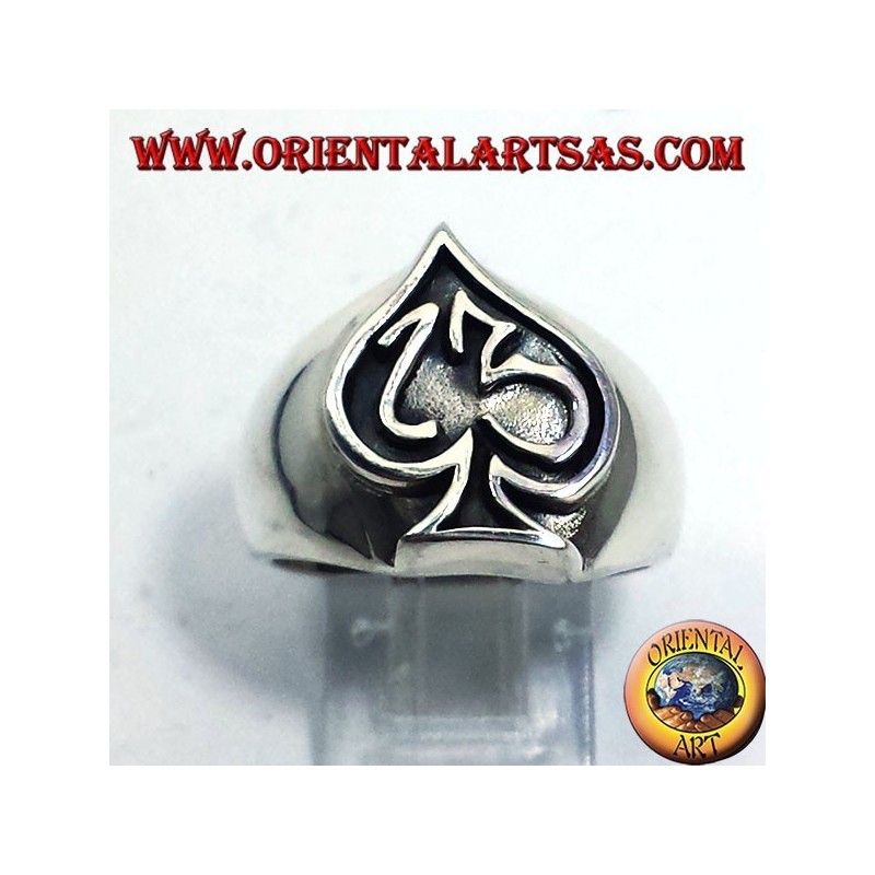 anello in argento  Asso di picche con tredici