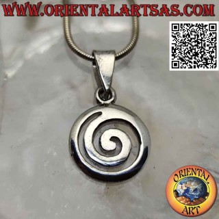 Pendentif en argent, la spirale celtique inversée