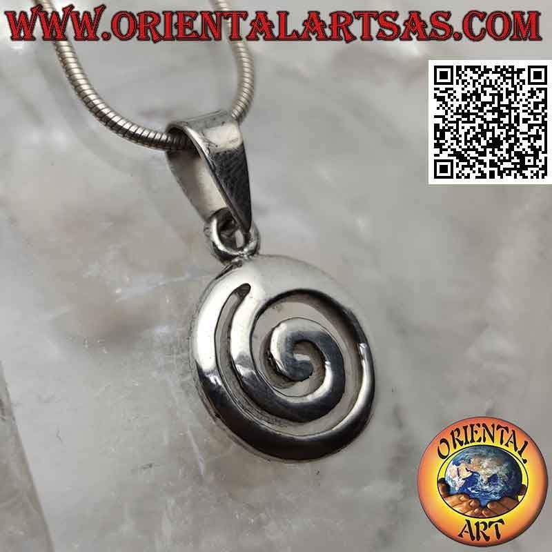 Ciondolo in argento, la spirale celtica rovesciata