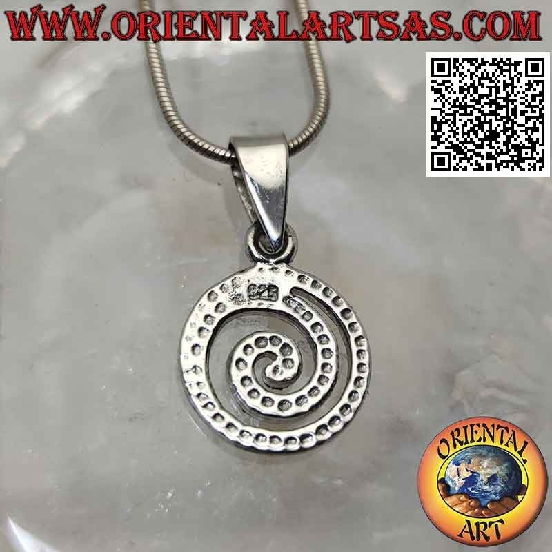 Pendentif en argent, la spirale celtique inversée