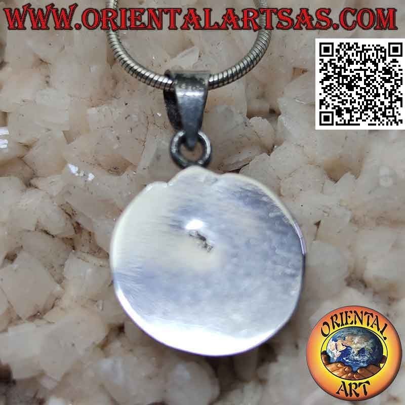 Silver pendant, sun with face in the moon in Nepalese style (Ø 15 mm)