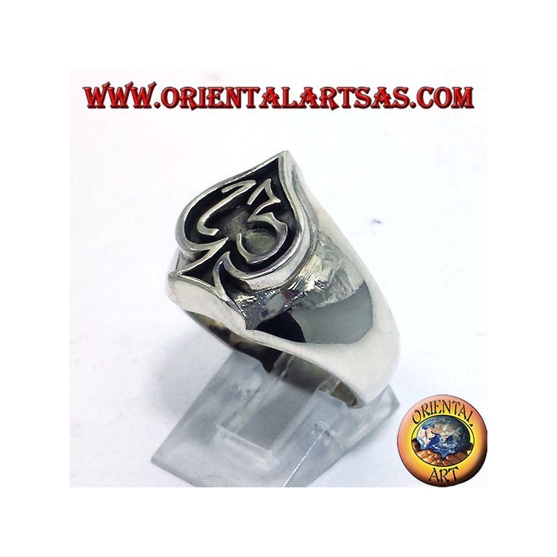 anillo de plata as de picas con trece