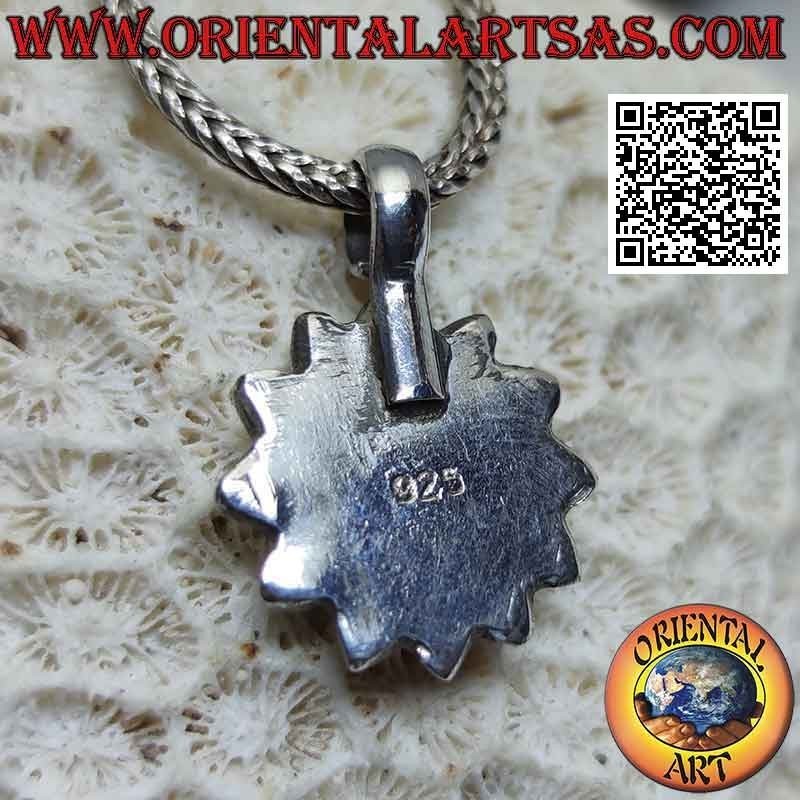 Silver pendant, sun with face shaped in Nepalese style (full)