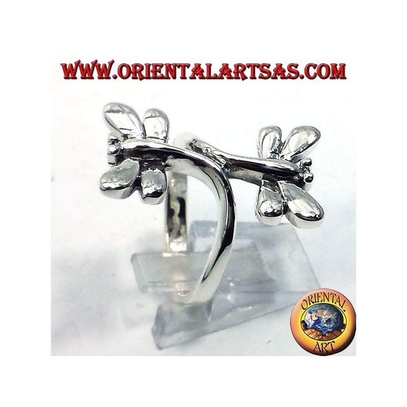 Bague en argent avec deux libellules