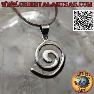 Ciondolo in argento a forma spirale liscia bifacciale (Ø 15 - 18)