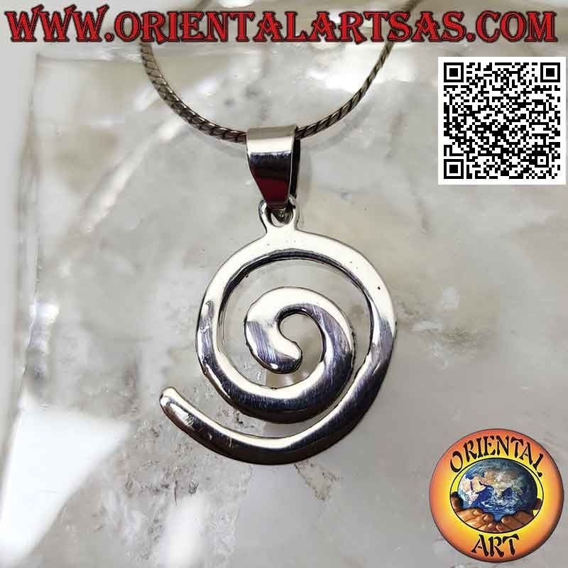 Ciondolo in argento a forma spirale liscia bifacciale (Ø 15 - 18)