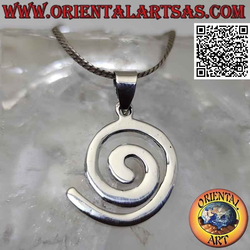 Pendentif en argent en forme de spirale lisse double face (Ø 15 - 18)