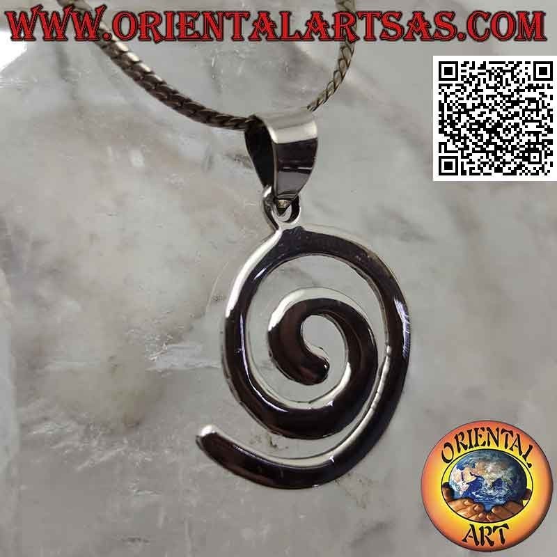 Colgante de plata en forma de espiral lisa de doble cara (Ø 15-18)