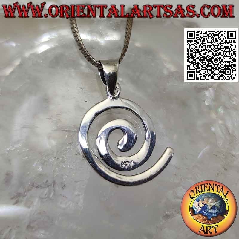 Colgante de plata en forma de espiral lisa de doble cara (Ø 15-18)