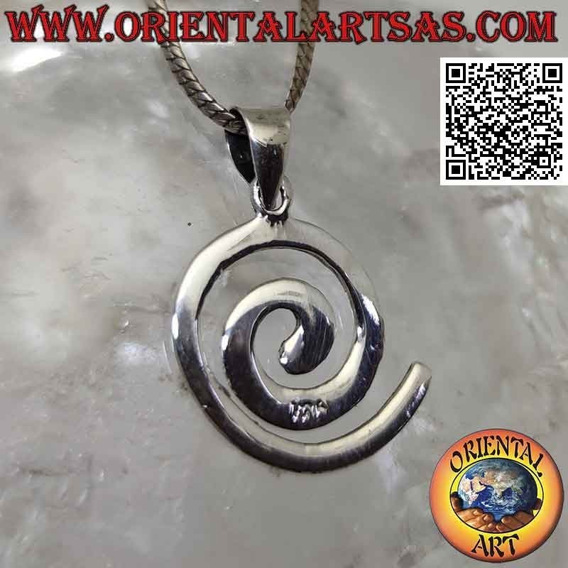 Colgante de plata en forma de espiral lisa de doble cara (Ø 15-18)