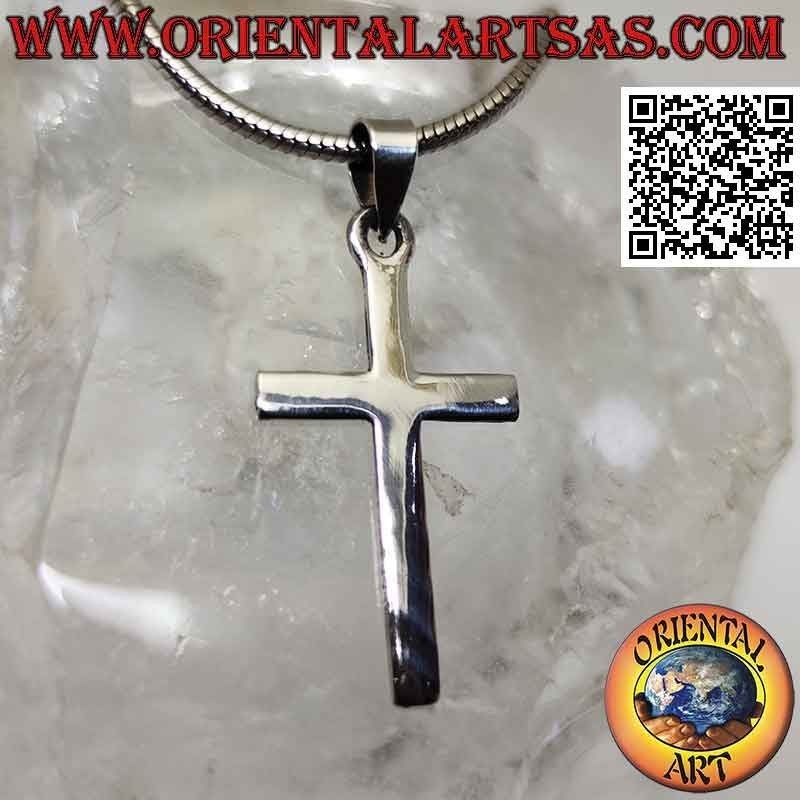 Colgante de plata de cruz latina cristiana clásica (30 * 17)