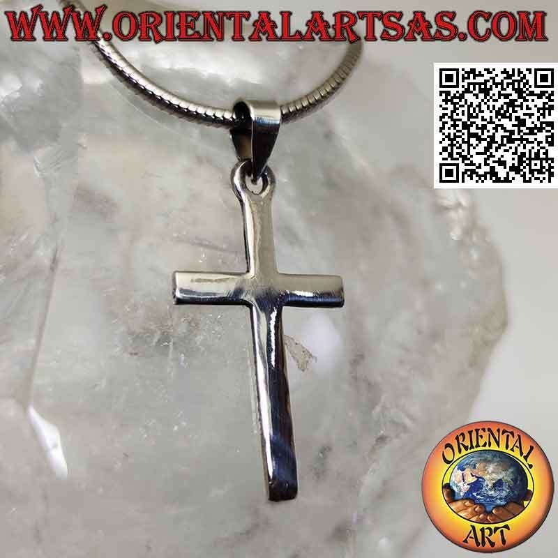 Pendentif en argent croix latine chrétienne classique (30 * 17)