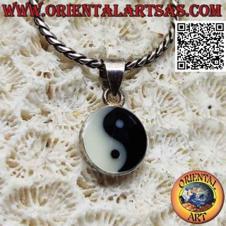Ciondolo in argento yin yang "Tao" piatto da 8 mm Ø