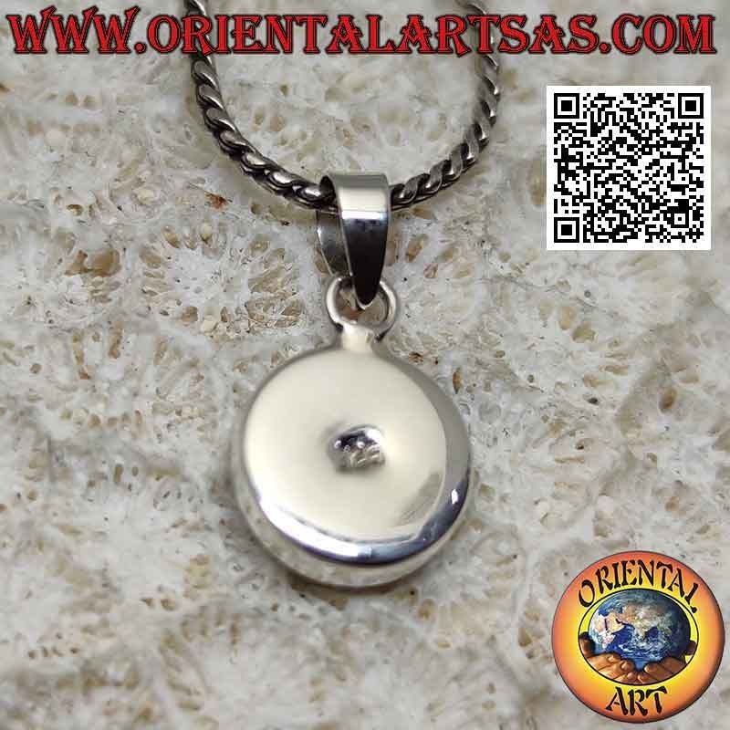 Pendentif Yin yang "Tao" en argent avec nacre et onyx 10 mm Ø