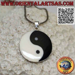 Colgante de plata yin yang "Tao" plano 25 mm Ø