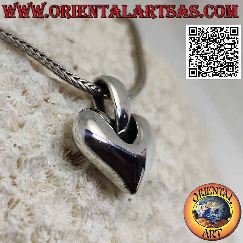 Colgante de plata lisa tridimensional de estilo moderno