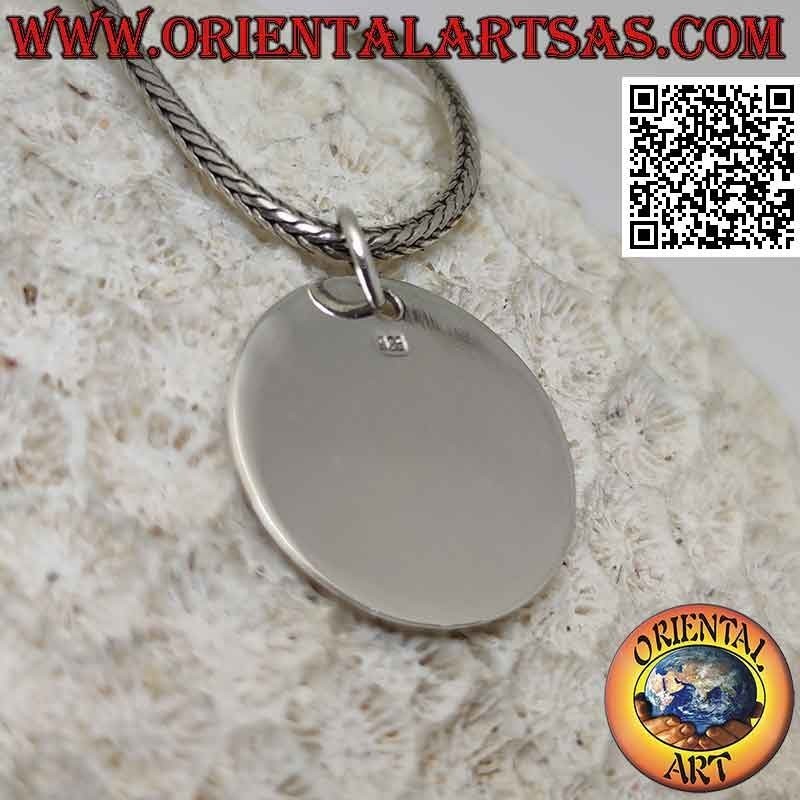 Silver pendant with smooth flat round medal (Ø 20)