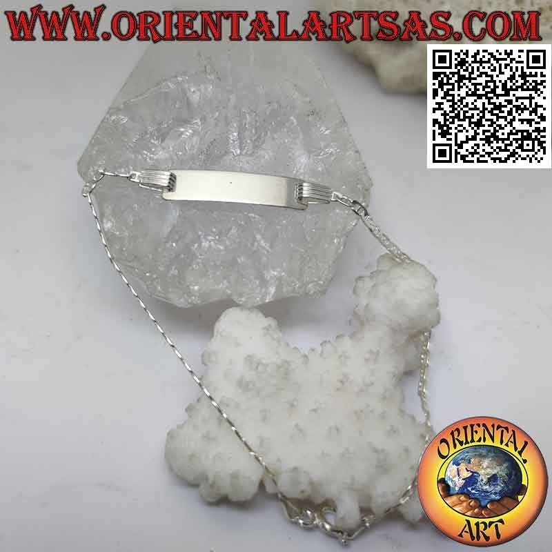 Bracciale Argento 925 Catena Diamantata Piastrina | Oriental Art