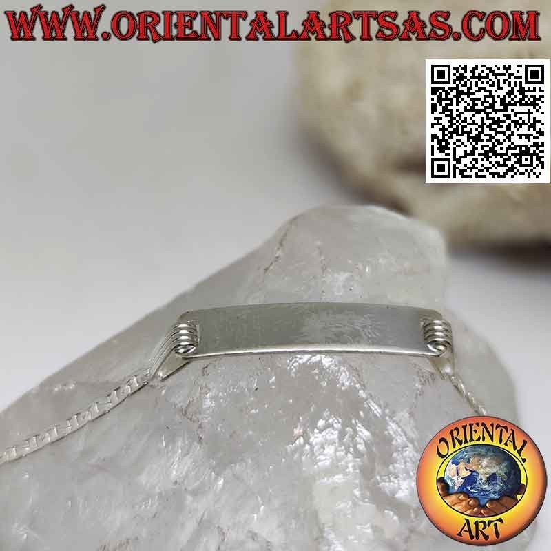 925 ‰ silbernes Diamantkettenarmband mit Plättchen