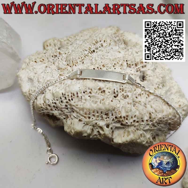 925 ‰ silbernes Diamantkettenarmband mit Plättchen