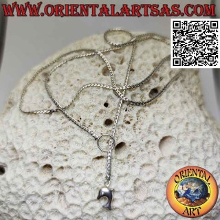 Collar "altibajos" de plata 925 ‰ con eslabón de serpiente plano de 62 cm x 2 mm