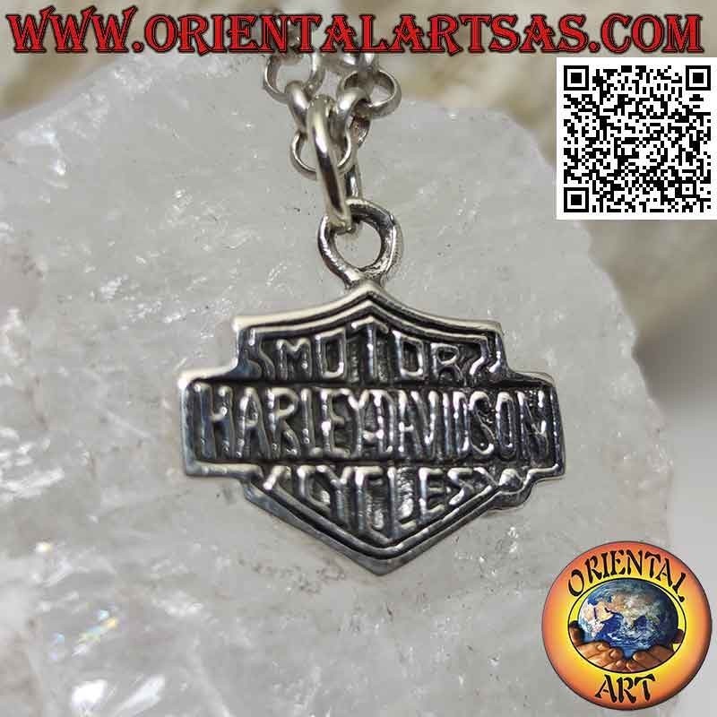 Colgante de plata, escudo Harley Davidson (grueso)