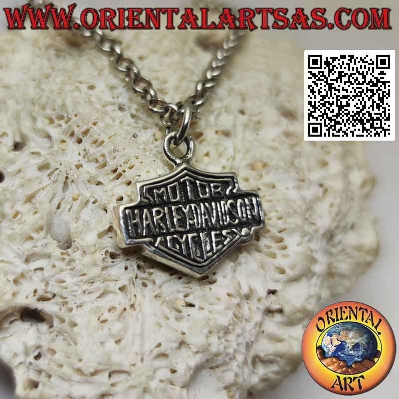 Colgante de plata, escudo Harley Davidson (grueso)