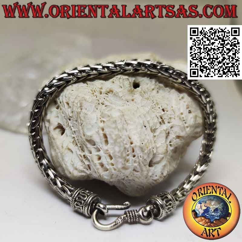 Pulsera en plata 925 ‰ con eslabones entrelazados anchos de 20 cm x 5 mm "estilo suave"