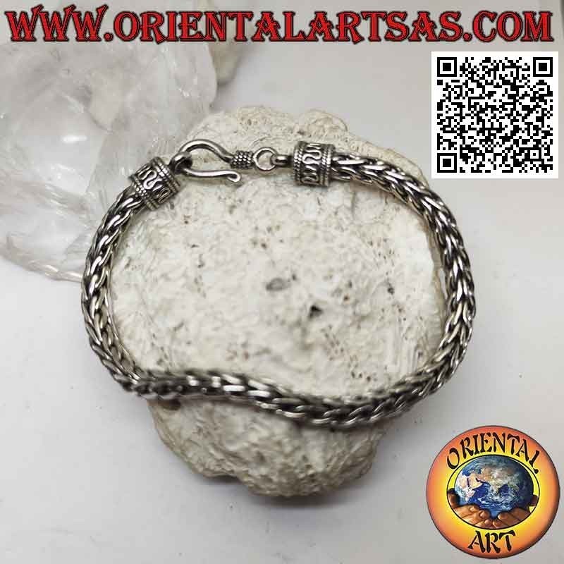 Armband in 925 ‰ Silber mit 20 cm x 5 mm "soft style" breiten Verflechtungsgliedern