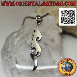 Ciondolo in argento, tribale Maori allungato