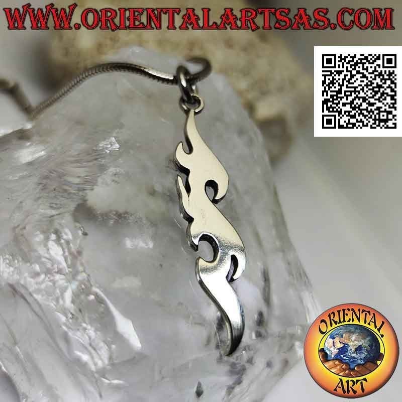 Pendentif en argent, tribal maori allongé