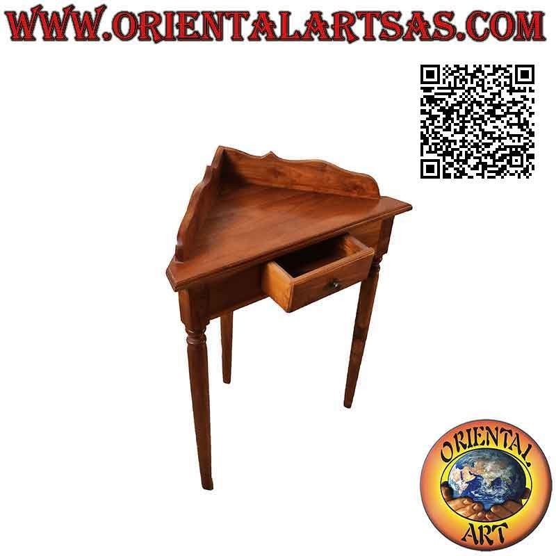 Consola de esquina para entrada en madera de teca (natural)