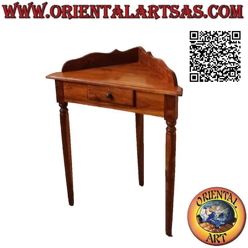 Consola de esquina para entrada en madera de teca (natural)