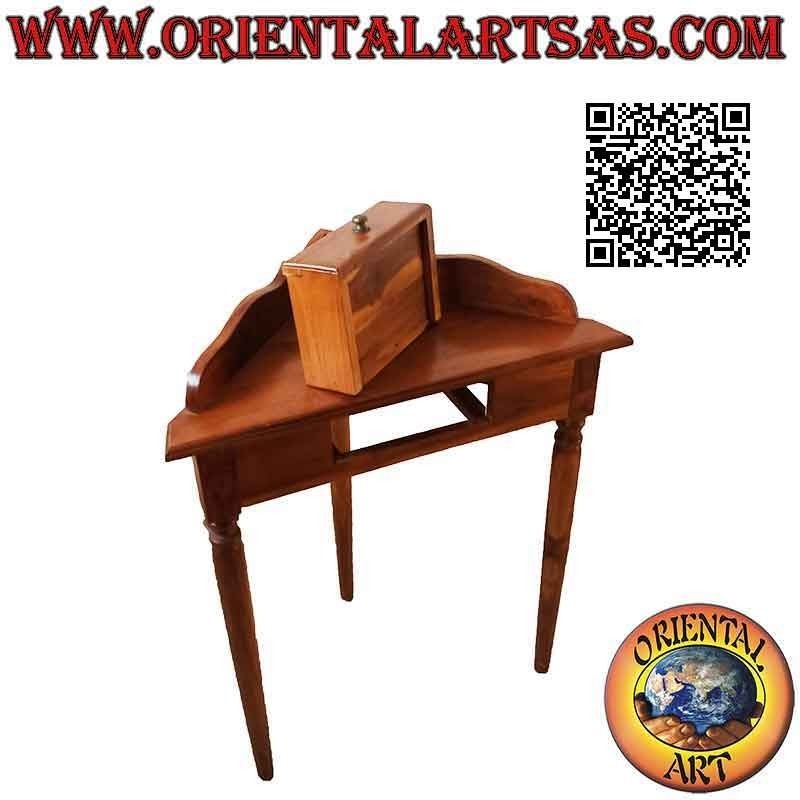 Corner console table for entrance in teak wood (natural)